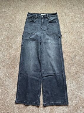 Hidden Wide Leg Black Women's Jeans